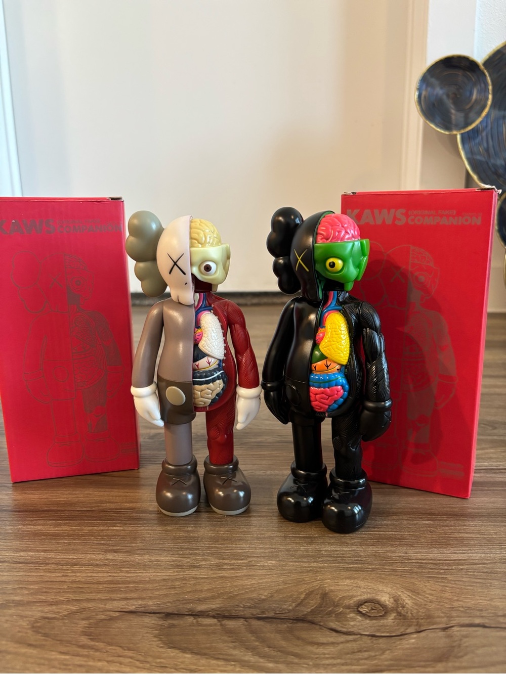KAWS Companion Kids Figures — Black & Brown with Multicolor Anatomy